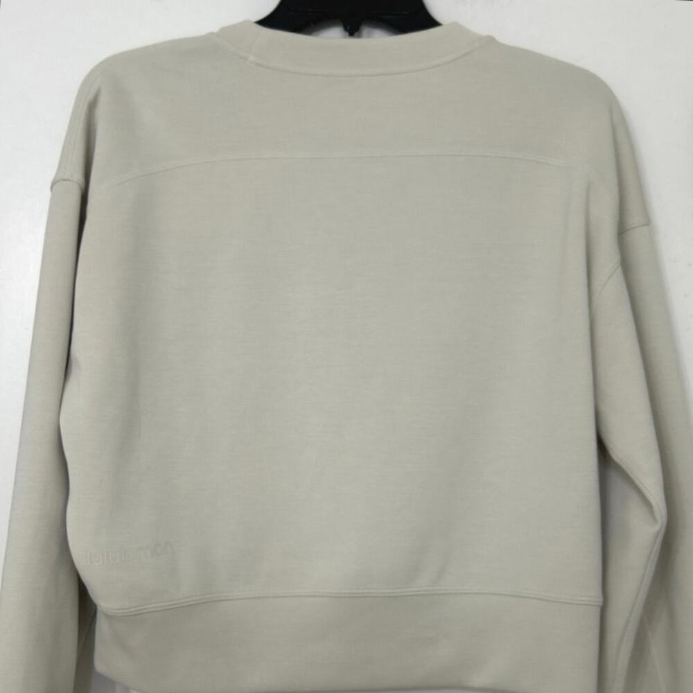 Lululemon Softstreme Perfectly Oversized Cropped Crew White Opal Sweatshirt 2 - Picture 7 of 10